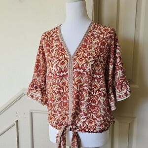 Max Studio Tie Front Blouse